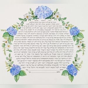 Custom "Ketubah," Jewish marriage contract.